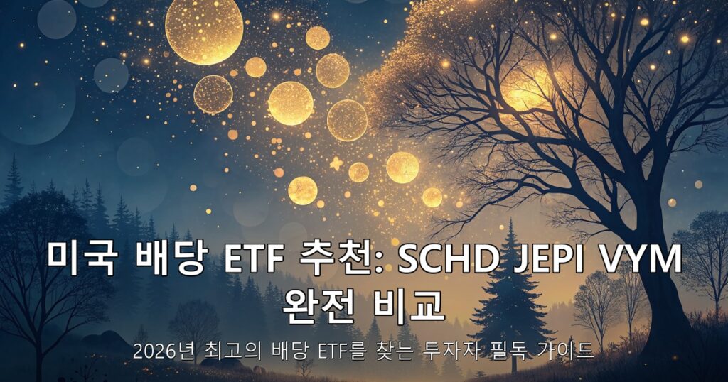 미국 배당 ETF 추천 SCHD JEPI VYM 비교 가이드 2026