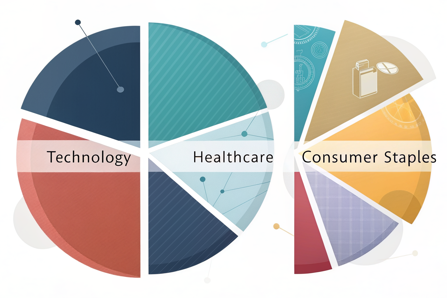SCHD VIG DGRO 섹터 비중 비교 차트
