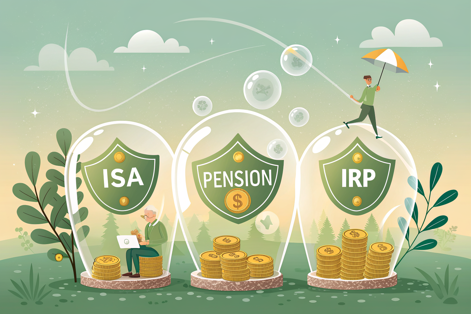ISA 연금저축 IRP 절세 계좌 보호 일러스트