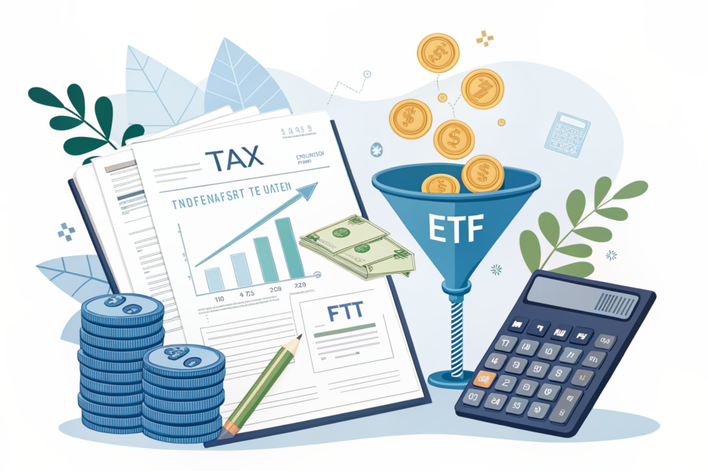 ETF 투자 세금 계산 절세 전략 일러스트