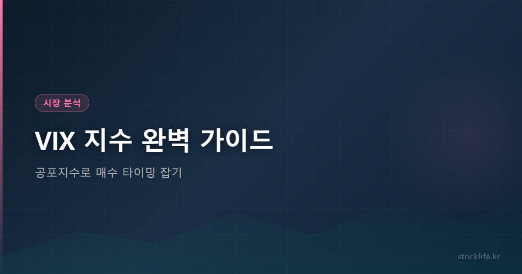 VIX 지수 완벽 가이드 - 공포지수로 매수 타이밍 잡기