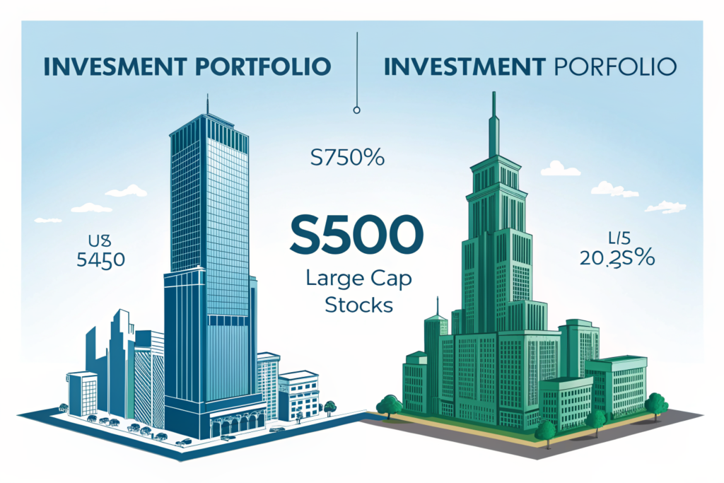 VOO와 VTI ETF 비교 일러스트