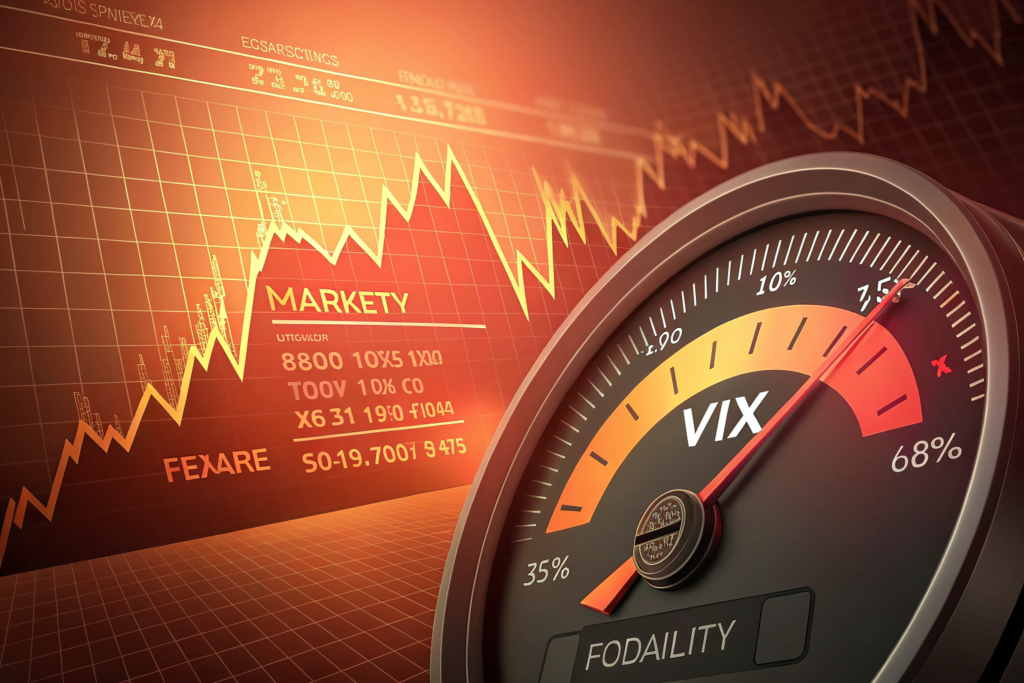 VIX 변동성 지수 공포 게이지 일러스트